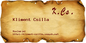 Kliment Csilla névjegykártya