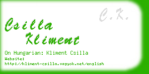 csilla kliment business card